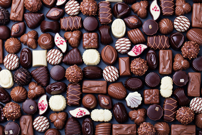 a bunch of different types of chocolate